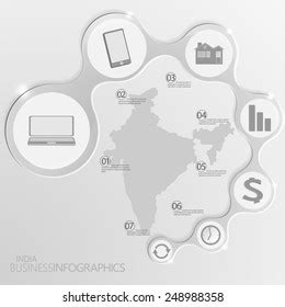 India Map Elements Infographic Vector Illustration Stock Vector