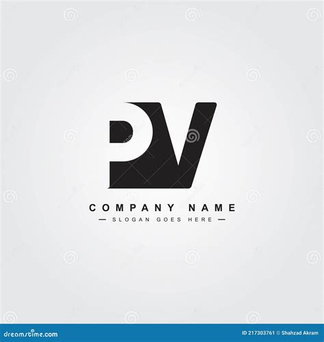 Initial Letter PV Logo - Simple Business Logo Stock Vector