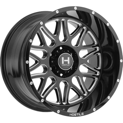 Hostile Blaze 22x10 25 Black Milled H111 2210655045b Fitment