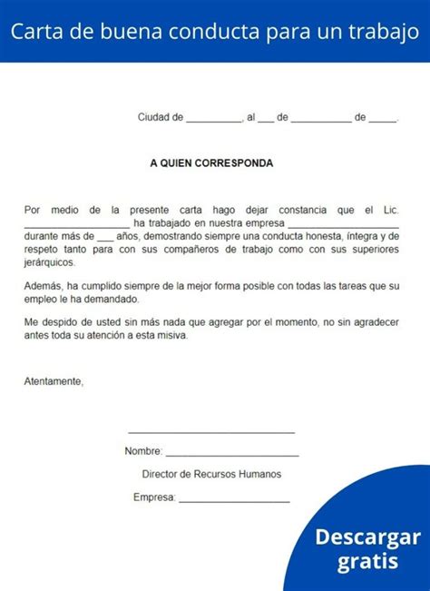 Carta De Buena Conducta Cómo Hacerla Ejemplos Formato