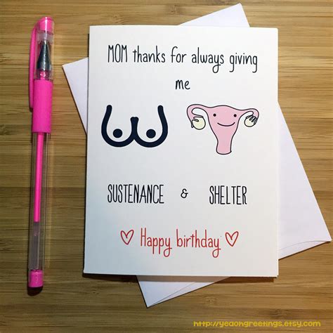 Mommy, your hug has always been the port and you have always been the anchor for your daughter. Happy Birthday Mom Funny Mom Card Inappropriate Card Card