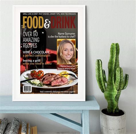 Food And Drink Magazine Cover Spoof Framed Print Personalised Treasure