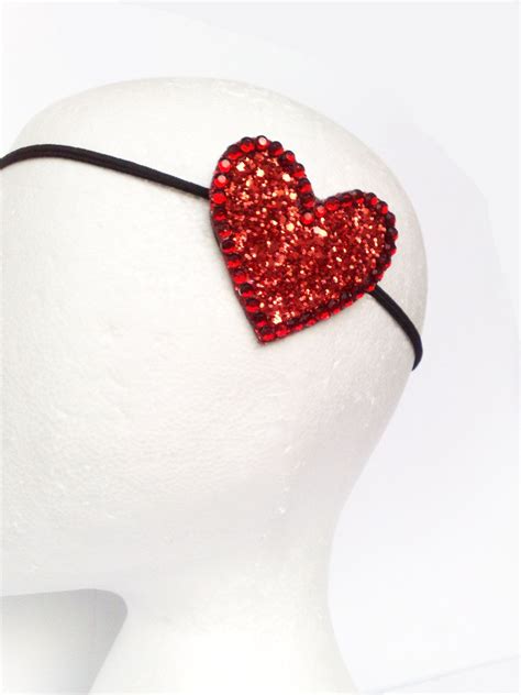 Red Glitter Heart Headband Fascinator With By Jesuisprettyful 1350
