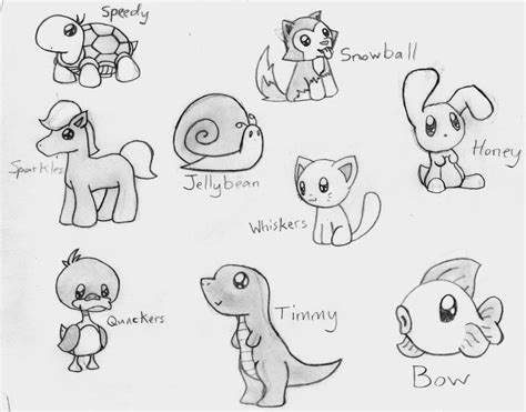 Anime Animal Drawings Easy Cute Animals By Crimsonangelofshadow How