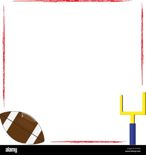 Red Grunge Border Frame With Football And Goalpost Stock Photo Alamy