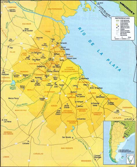Qué ver en la catedral metropolitana de buenos aires. Mapa Area Metropolitana de Buenos Aires Principales ...