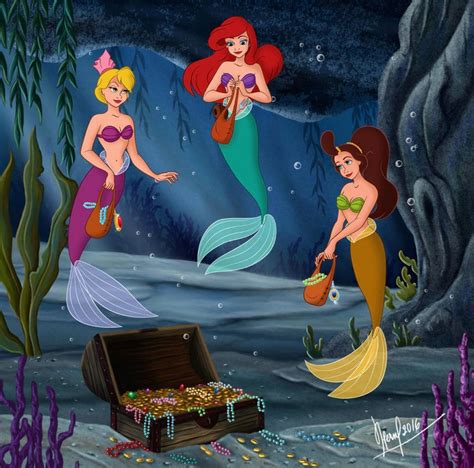 Fernl Disney Ariel And Sisters Disney Princess Art Disney Princesses As Mermaids Disney Art