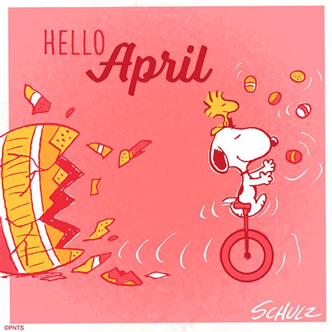 Peanuts On Twitter Hello April Snoopy Snoopy Easter