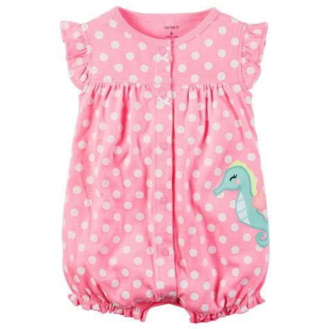 Carters Carters Baby Clothing Outfit Girls Snap Up Neon Romper