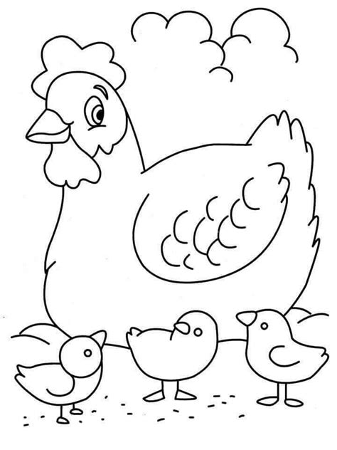 La Gallina Y Sus Pollitos Para Colorear Dibujo De Gallina Y Pollitos Pintado Por En Dibujos