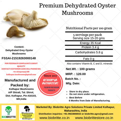What Is The Nutritional Value Of Oyster Mushrooms - Propranolols