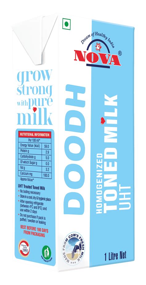 Nova Homogenized Toned Uht Milk Nova Dairy