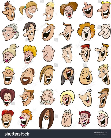 Cartoon Illustration Huge Set Laughing People Stock Illustration 64979068 - Shutterstock