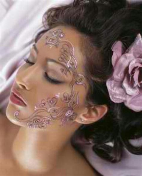 Cute Make Up Art Henna Tattoo Ink Face Tattoos For Women Henna