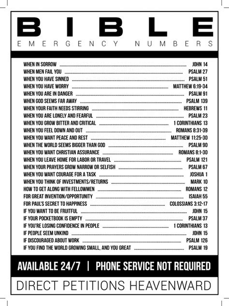 Bible Emergency Numbers 01 Pdf