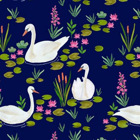 Swan Lake Surface Pattern By Lindsay Brackeen Bird Illustration