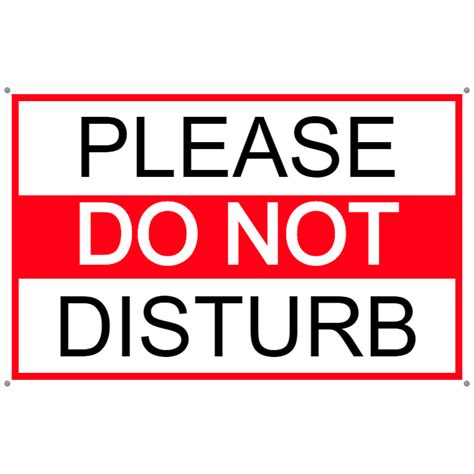 Please Do Not Disturb White And Red Sign Transparent PNG StickPNG