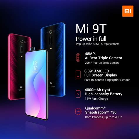 Xiaomi mi 9t smartphone runs on android v9.0 (pie) operating system. Xiaomi Mi 9T now official in Europe