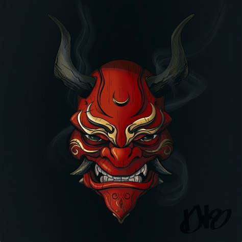 Oni Mask Illustration On Behance