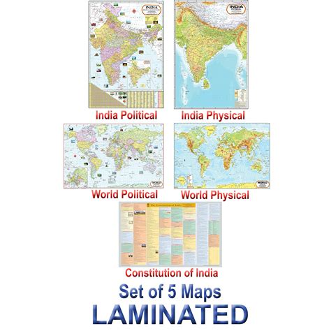 India And World Map Both Political And Physical With Constitution Of