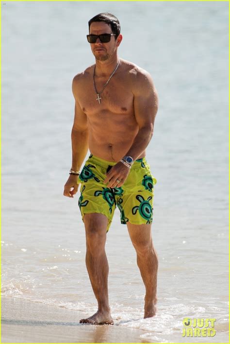 Mark Wahlberg Puts His Buff Shirtless Body On Display In Barbados