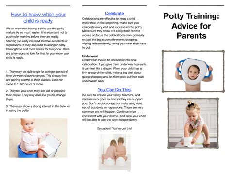 Potty Training Brochure For Parentspreschool Teachers Parenting