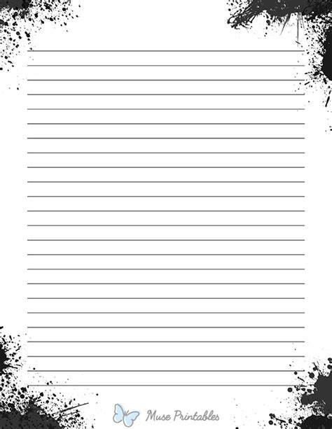 Free Printable Stationery Templates Deco Corner Lined Stationery With