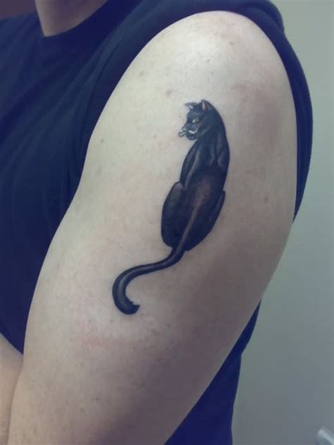 Simple Cute Black Cat Tattoo On Half Sleeve Tattoomagz
