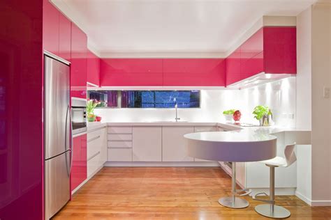 Pink Modern Kitchen Interior Design Ideas