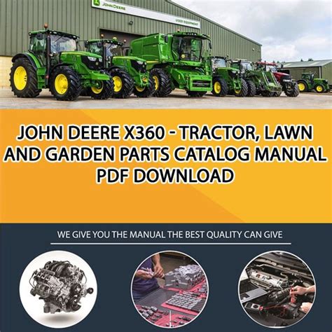John Deere X360 Tractor Lawn And Garden Parts Catalog Manual Pdf