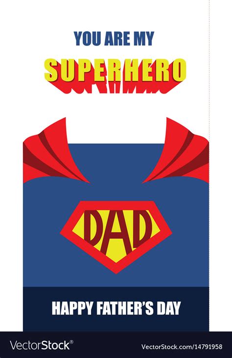 Happy Fathers Day Superhero Dad Card Royalty Free Vector
