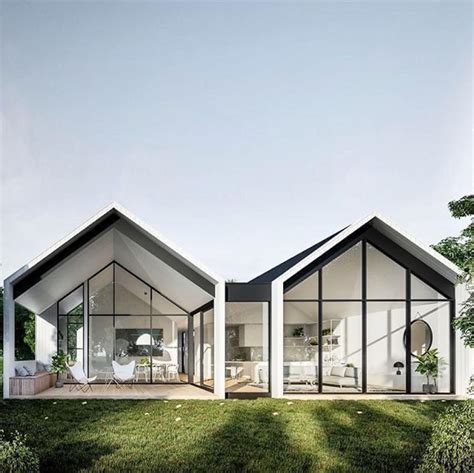 Gabledpitched Roof Facade House House Exterior Modern Barn House