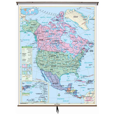 North America Essential Wall Map Shop Classroom Maps