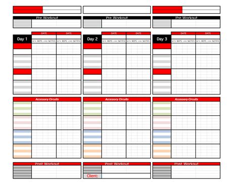 Personal Training Plan Template