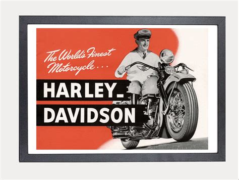 Harley Davidson Motorcycle Poster Etsy