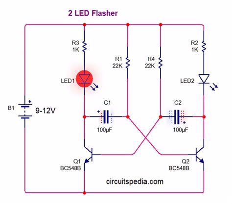 Single Flashing Led Circuit Diagram