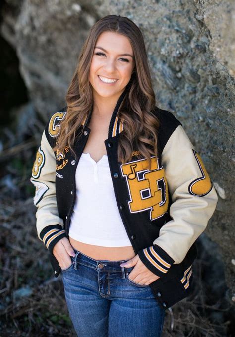 Senior Portrait Photo Picture Idea Girls Varsity Letter Jacket