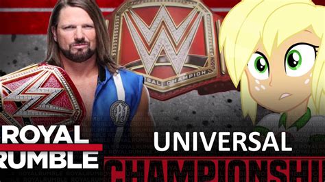 Strap match for the universal championship. WWE Royal Rumble 2020: AJ Styles vs Applejack - Fanmade Card Match - YouTube