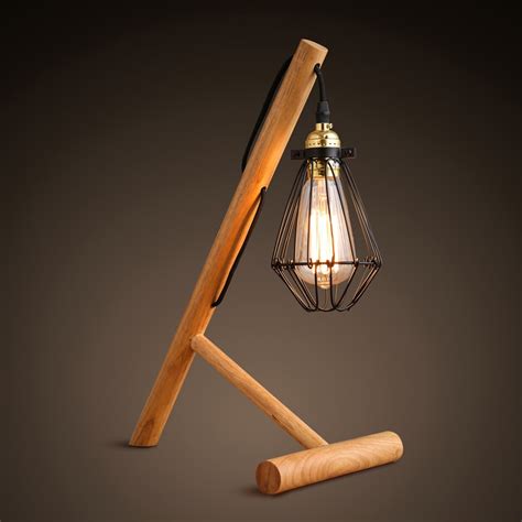 A table lamp for the bedroom helps illuminate for reading and task work but is softer than a desk lamp. Loft Vintage Industrial Wood Stand Table Light Edison Cage Desk Lamp Cafe Bar For Study Room ...