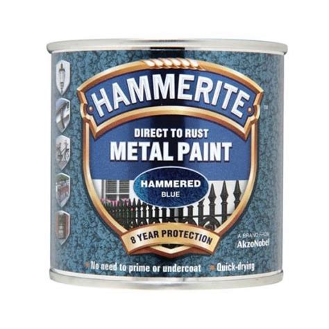 Hammerite Hammered Blue 250ml Paint Cleaning And Security Products