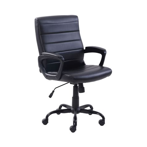 Mainstays Bonded Leather Mid Back Managers Office Chair Multiple
