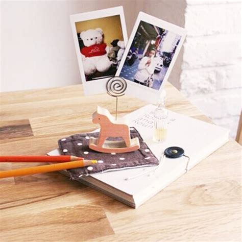 Wooden Pictures Holder Standphoto Holder With Wire Metalcute Etsy