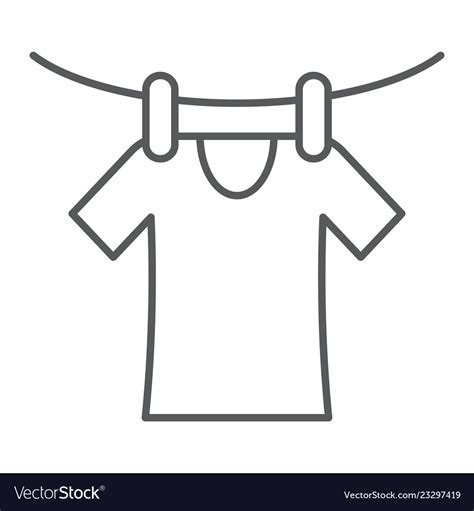 Drying Thin Line Icon Laundry And Dry Clothes Vector Image