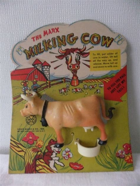 Reserved For Kate Mccann Marx Milking Cow Toy 1950s With