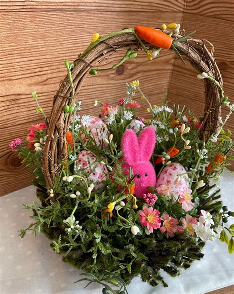 Bunny Centerpiece Easter Bunny Floral Arrangement Holiday Etsy