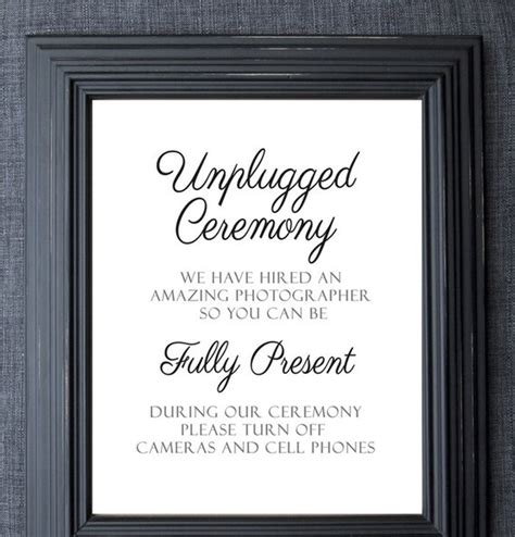 Items Similar To Unframed Unplugged Wedding Sign Unplugged Ceremony