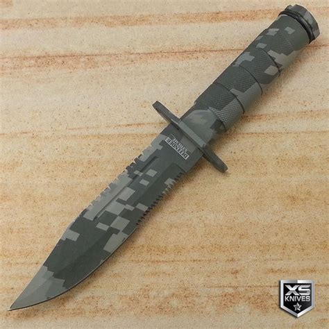 85 Military Survival Fixed Blade Camo Tactical Combat Hunting Knife W