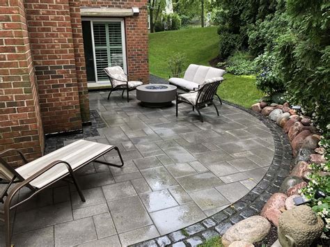 Paver Patio And Fire Pit Landscape Design Build Firm North Shore Chicago