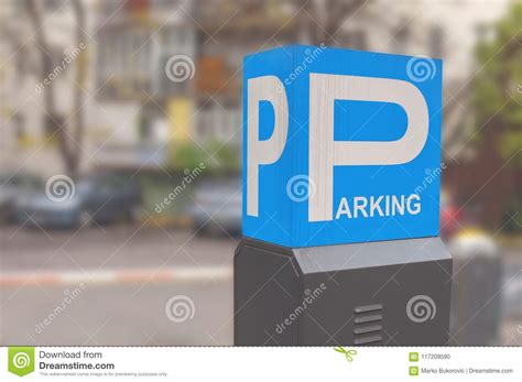 Blue Parking Sign With Letter P Isolated Symbol With
