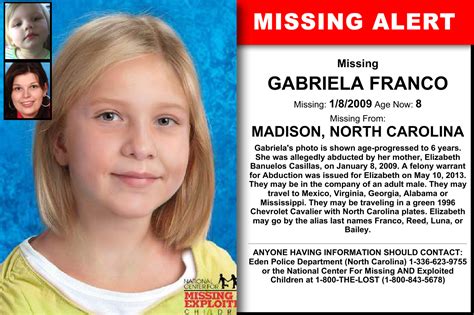 GABRIELA FRANCO Age Now Missing Missing From MADISON NC ANYONE HAVING